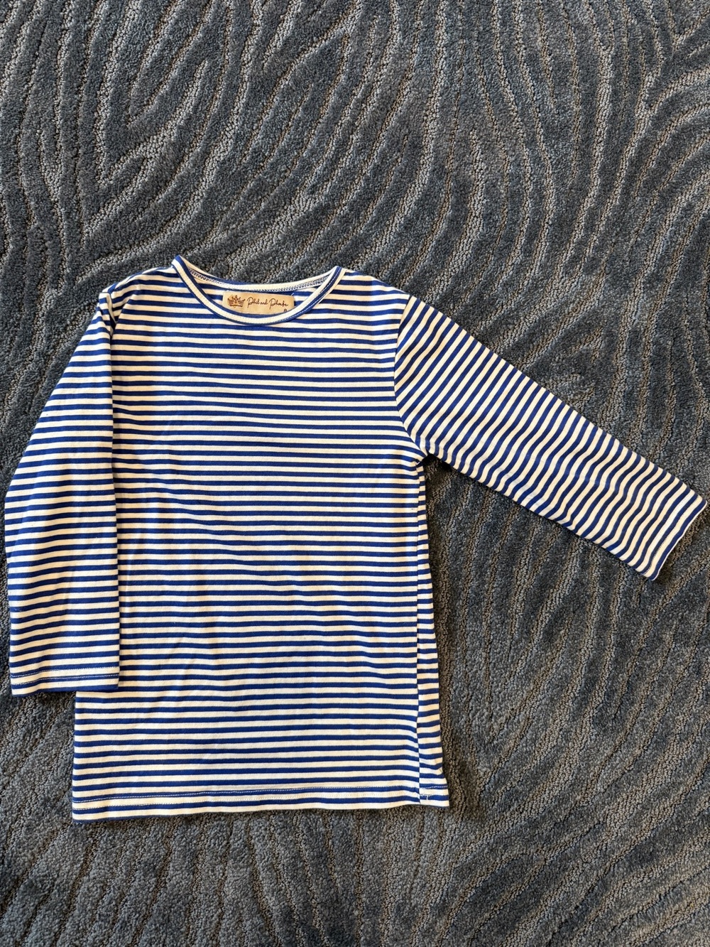 Striped 3/4 sleeve t shirt
